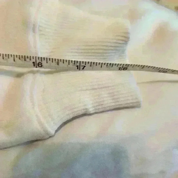 WHITE Paris Cropped Hoodie 100% Cotton Fleece White Rose Embroidery - Picture 14 of 16